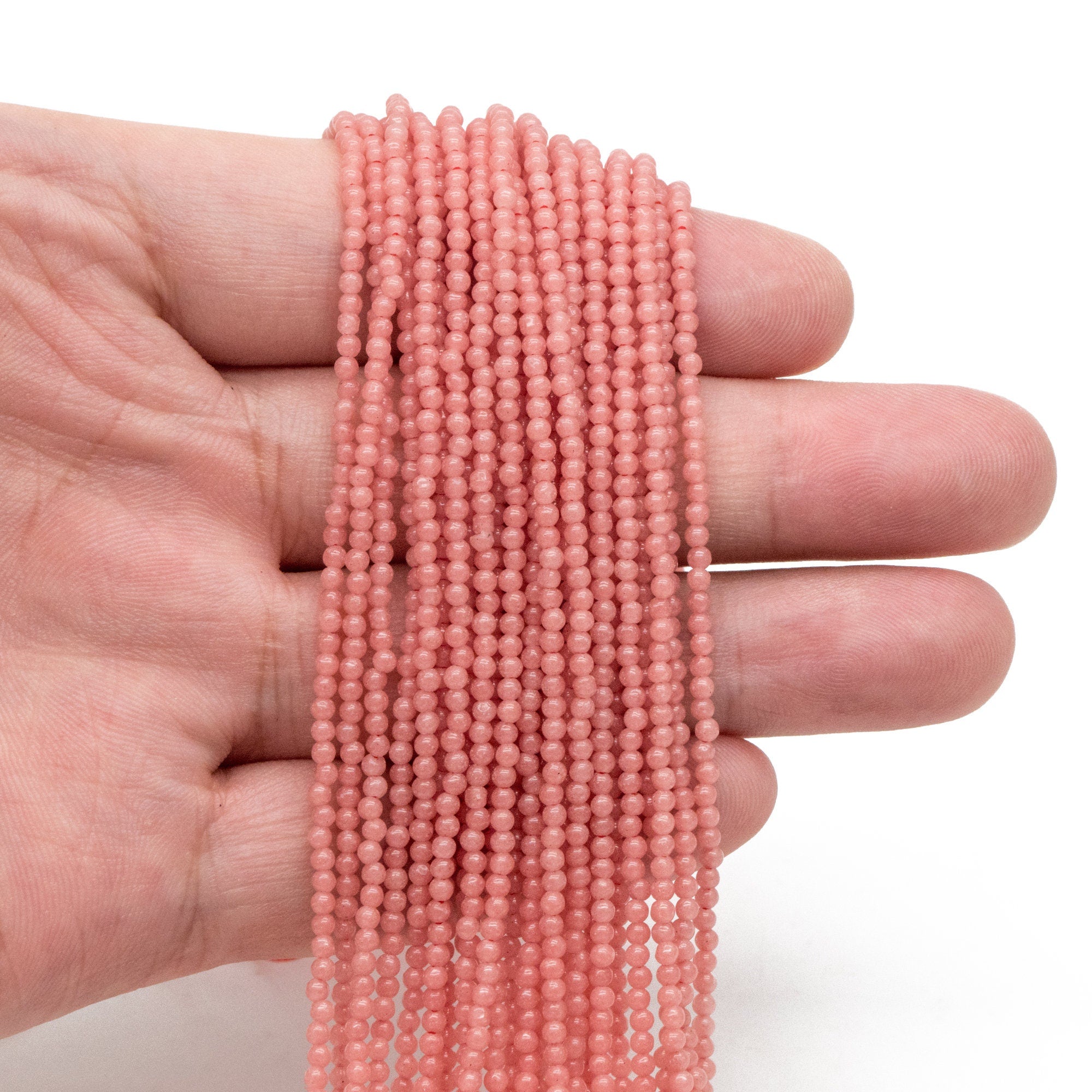 Luminous Stone Beads, Glow in the Dark, Aqua Blue/ Light Green/ Peach/ Blue Fluorescent Sphere Ball Beads, 14" Strand (GM-048)